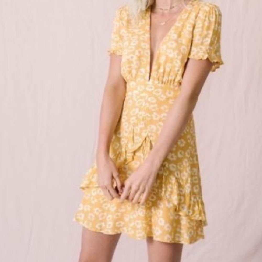 Luca + Grae, Lulus Garden Explorer Mustard Dress